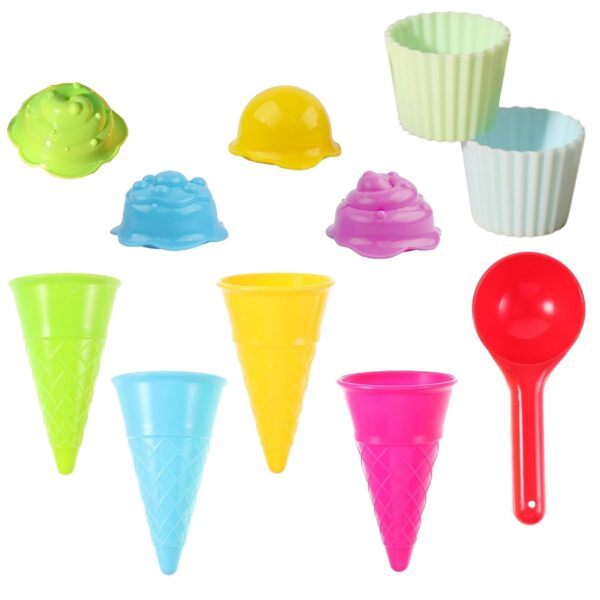 11 Pcs Beach Ice Cream Sand Toys Set for Kids, Sand Toys, Beach Toys, Pool Toys Durable Sandpit Toys for Beach, Backyard & Outdoor Play,Fun Beach Toys for Toddlers & Children...