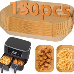 150PC Air Fryer Liners, Ninja Air Fryer Paper Liners Disposable, Ninja Dual Air Fryer Accessories for Ninja AF300UK AF400UK, Salter, Tower and Other Dual Zone Air Fryer