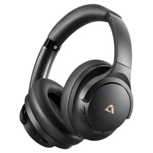 1Mii Y8 Hybrid Active Noise Cancelling Headphones, LDAC Hi-Res Wireless Audio, 75H Playtime, Comfort Fit & Foldable Over Ear Bluetooth Headphones for Travel, Home, Office -Black