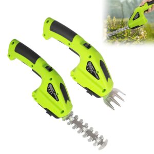 2 IN 1 Cordless Hedge Trimmers,Cordless Grass Shears,Handheld Grass Trimmer Hedge Shears,Shrubbery Trimmer with Rechargeable Battery & Fast Charger for Daily...