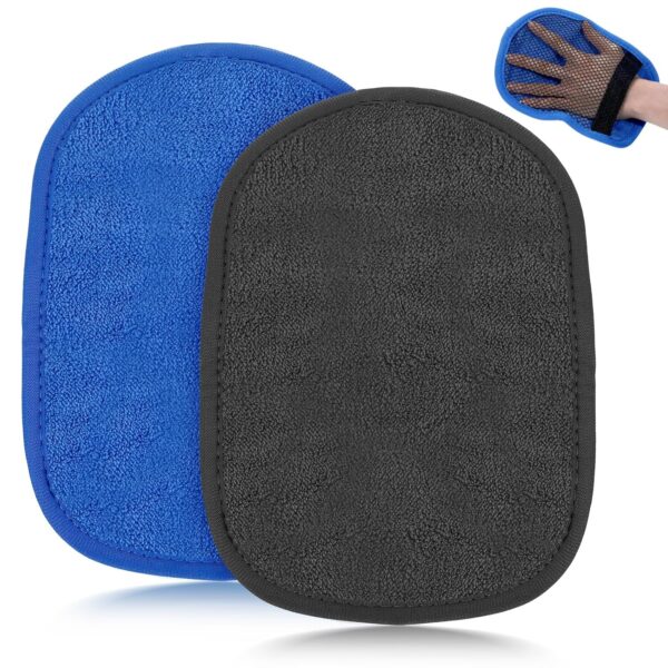 2 Packs Reusable Sand Mitt for Beach, Beach Sand Cleaner Tool Summer Essentials Outdoor Activity Play Wipe Off Mitt Tools for Exercise and Water Sports(（Large Blue+Large Gray）)