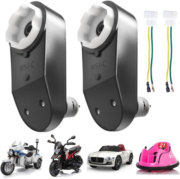 2PCS 12 Volt RS390 20000RPM Motor Gearbox for Kids Electric Ride on Toys Car,High-Speed Motor Gearbox for 12V Electric Motor Bike Upgrade Replace Accessory Parts