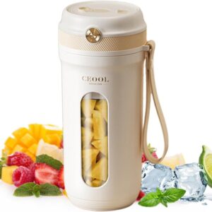 350ML Portable Blender, Personal Blender Bottle with 10 Blades and Straw for Shakes and Smoothie Maker, Powerful Personal Juicer Cup Blender for Office Travel Sports, USB...