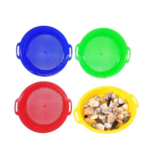4PACK Sand Sifter Sieves - 25x22x3.5cm Soil Sifter, Sand Sieve,Gardening Sieves, Sand Sifter Sieves Multi-Colored Toy,Sand Sifter Toy,Sand Strainer And Sifting Pan, Kids Beach...