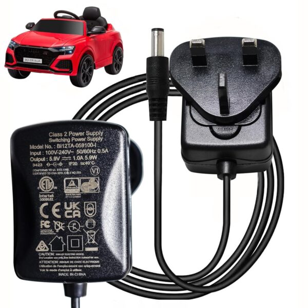 6V 1000mA Charger for Kids Electric Ride on Toys, 6 Volt charger Adapter for Ride on Car UK Plug Supply Power Adapter for Power Wheels Electric Ride-Ons Accessories