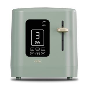 800W 2 Slice Sage Green Toaster with Detachable Crumb Tray, Digital Control Panel with Countdown Timer, 7 Browning Levels, Auto Stop, High Lift, 2 Slice Toaster with Wide Slot...
