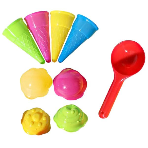 9 Pcs Beach Toy, Ice Cream Bath Toy, Ice Cream Toys for Kids, Sandpit Toys, Suitable for Playing Beach Games and Traveling Toy On The Beach Sand.