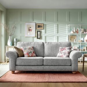 Abakus Direct 3 Seater Sofa - Elegant Ingrid 3 Seater Sofas for Living Room with Soft Luxury Braided Chenille Fabric | Sophisticated Living Room Furniture in luscious Ash Grey|...