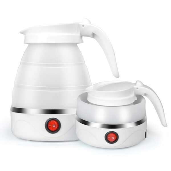 AHDXKUE Foldable Electric Kettle, Travel Kettles Electric Small, 600ML Silicone Mini Kettle Portable Kettle, Tea Coffee Maker, Travel Kettles with Separable Power Cord for...