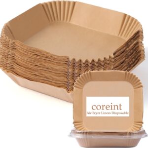Air Fryer Liners -Airfryer Liners Square Primium Quality 55PCS Unbleached Greaseproof Compatible with COSORI, Ninja, Tower,Tefal, Russell Hobbs Fryers Non-Stick Baking Paper...