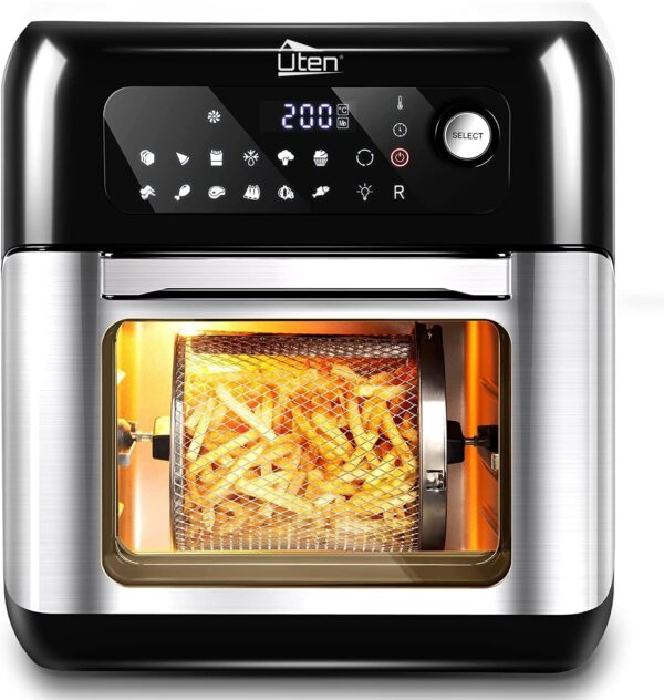 Air Fryer, Uten 10L Digital Air Fryers Oven, Smart Tabletop Oven with 12 Preset Menus, LED Touch Screen Temperature and Control for Baking with Recipe, 1500W
