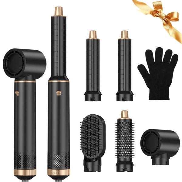 Airbrush 5 in 1 Hair Styler, Air Styler Hair Brush Styler with Hair Dryer Brush for Styling, Blow Dryer Brush, Magic Styler for All Hair Type/Length, Curl, Straighten, Dry,...