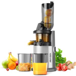 AIRMSEN Juicer Machines Cold Press Slow Juicer for Fruits and Vegetables with 82mm Wide Feed Chute for Whole Fruit Juicing Quiet & Efficient BPA-Free Powerful Motor Easy to...
