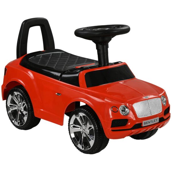 AIYAPLAY Bentley Bentayga Licensed Ride on Car, Foot to Floor Sliding Car Push Along Car with Under Seat Storage, Music Horn, for Toddler from 18 to 36 Months - Red