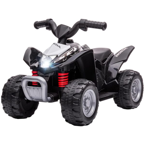 AIYAPLAY Honda Licensed Kids Electric Quad Bike, 6V Ride On Car ATV Toy, with LED Light, Horn, for 1.5-3 Years, Black