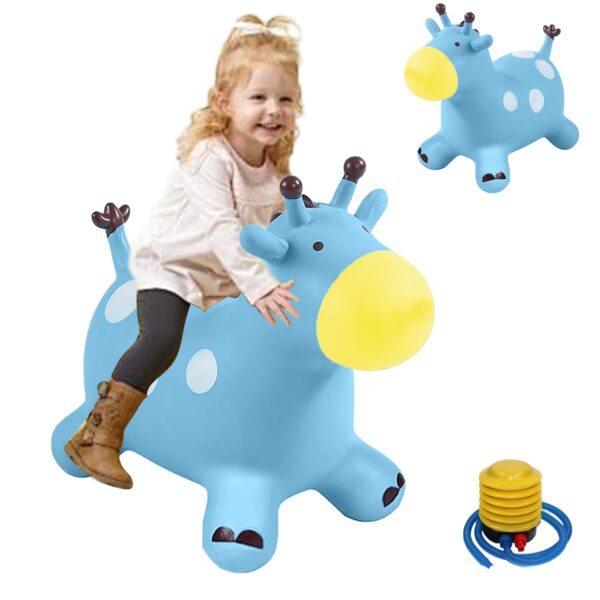 Animal Space Hopper for Kids, Inflatable Giraffe Bouncy Horse for Child Toddler, Children Inflatable Animal Hopper Ride on Jumping Toys for Boys Girls 1 2 3 4 5 6 Years Old...