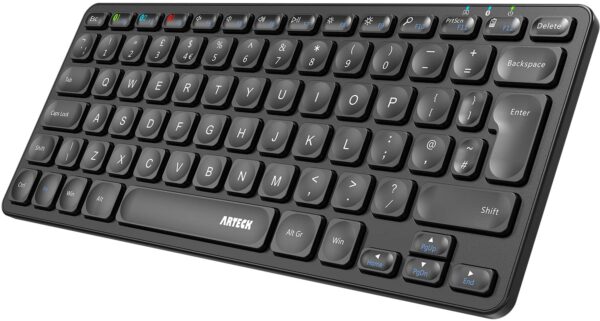 Arteck Universal Multi-Device Bluetooth Keyboard Ultra Slim and Compact Wireless Bluetooth Keyboard with Media Hotkeys for Windows iOS iPad OS Android Computer Desktop Laptop...