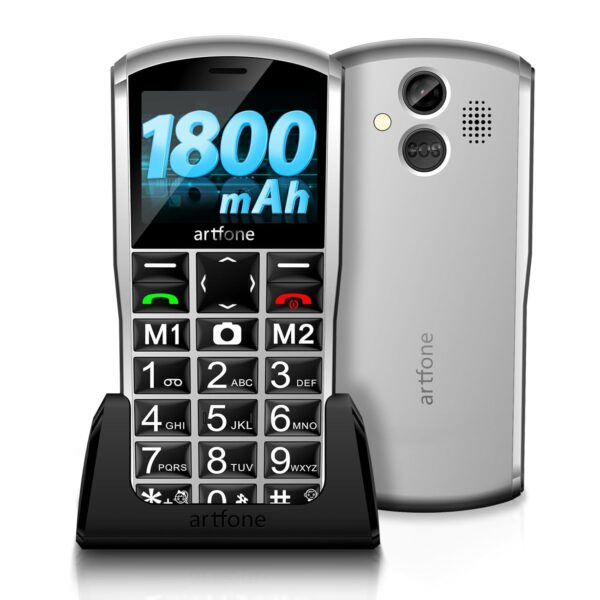 artfone A400 4G Big Button Mobile Phone for Elderly丨USB-C, Charging Dock丨1800mAh Battery丨Easy to Use丨2MP Camera丨2.4‘’ Display丨SIM Free Unlocked Senior Mobile Phone丨SOS...