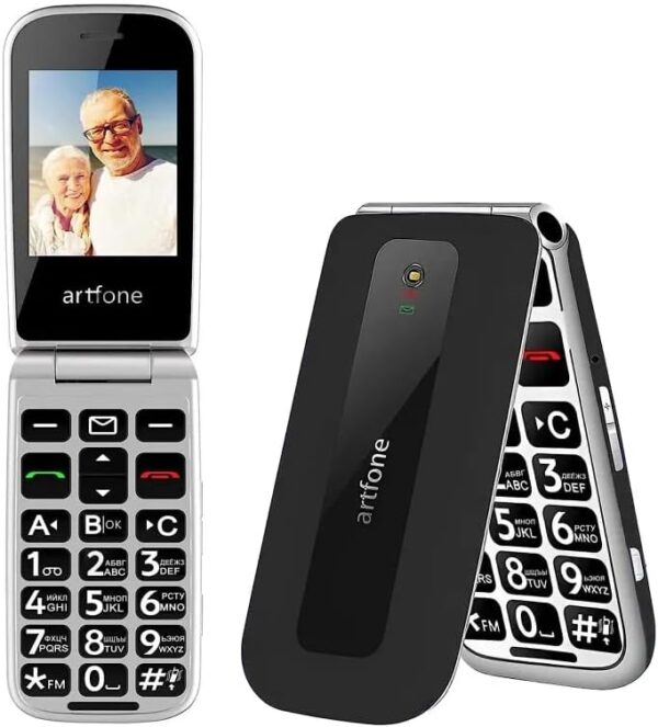 artfone F20 2G Dual SIM Unlocked Basic Mobile Phone for Seniors丨 SOS Button丨Speed Dial丨Big Button Senior Flip Phone丨USB-C丨Charging Dock丨FM Radio丨Torch丨Speed Dial丨1300mAh Battery...