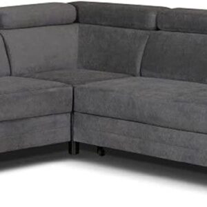 Artic corner grey color sofa bed with storage - premium quality fabric - right and left arm sofa bed (Left arm)