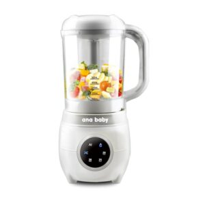 Baby Food Steamer & Blender with 4 functions – Steam, Blend, Defrost & Reheat, and Sterilise. Space & time saving, preserves nutrients, easy meal prep.
