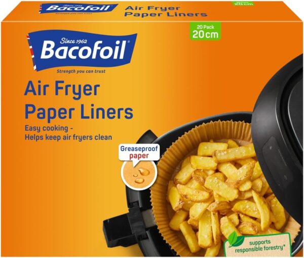 Bacofoil 20 Air Fryer Paper Liners 20cm
