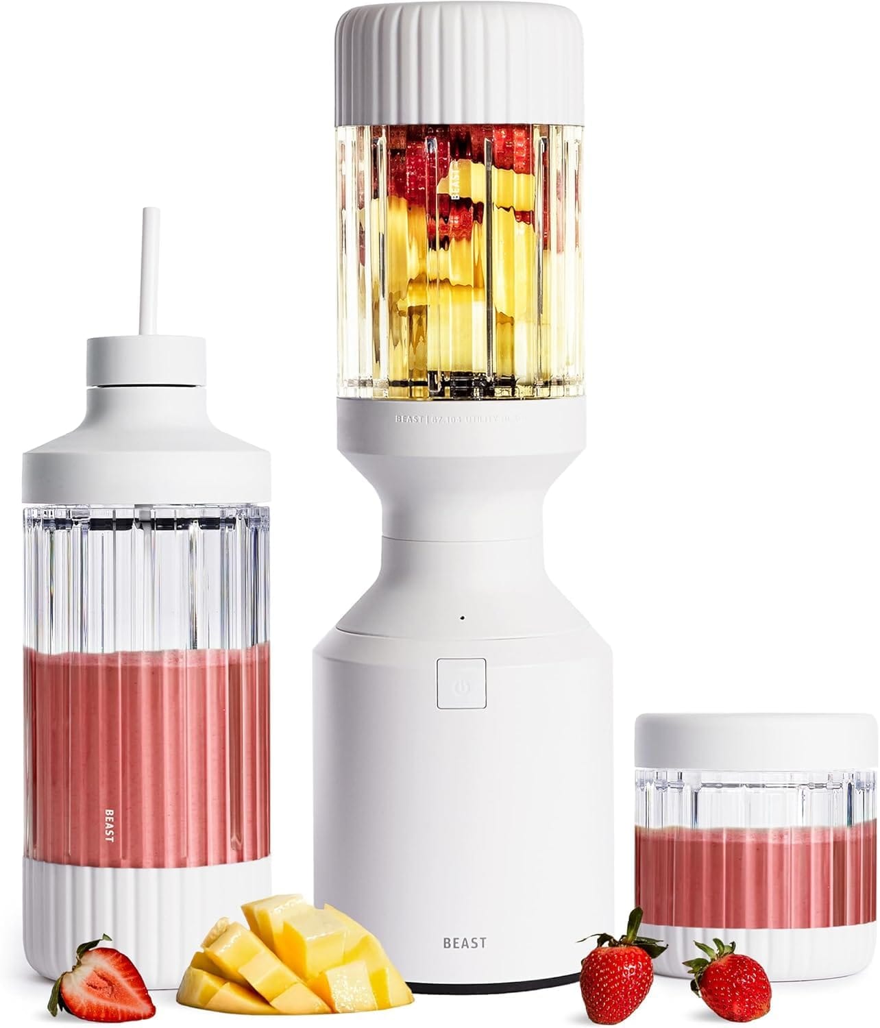 Beast Mighty 850 Plus | Premium Compact Personal Blender | Smoothies, Shakes, Dressings | Blends Ice and Frozen Fruit | XL Vessel | Includes Extra Vessels, Lids and Straws |...
