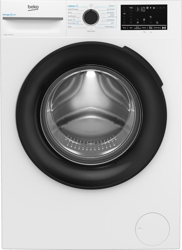 Beko EnergySpin™ BM3WT1241IW 12kg Washing Machine with 1400 rpm - White - A Rated