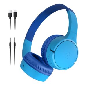 Belkin SoundForm Mini Kids Wireless Headphones with Built-In Microphone, 30H of Playback Time, & Fun Stickers - Over-Ear Headsets for Online Learning, School, Travel, iPhone,...
