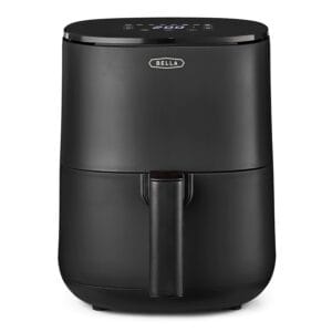 BELLA 3 L Touchscreen Air Fryer Oven and 5-in-1 Multicooker with Removable Nonstick Dishwasher Safe Crisping Tray and Basket, 1400 Watt Heating System, Matte Black