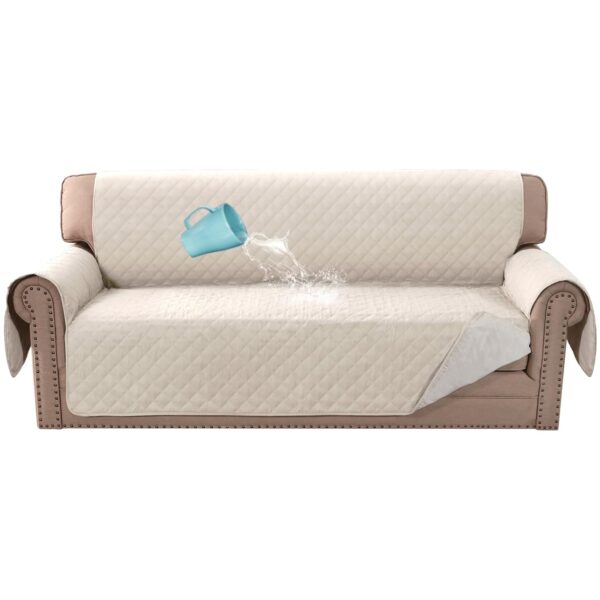 BellaHills 100% Waterproof Sofa Covers 4 Seater Oversized Sofa Cover Extra Large Sofa Slipcovers Non-Slip Sofa Cover with Elastic Straps, Washable Furniture Protector for...