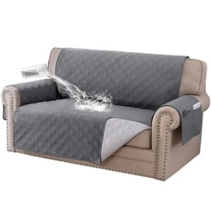 BellaHills Sofa Cover 100% Waterproof Sofa Covers 2 seater Non-Slip Sofa Slipcovers Couch Covers Washable with Elastic Strap Sofa Protectors from Pets Seat Width 55"(2 Seater,...