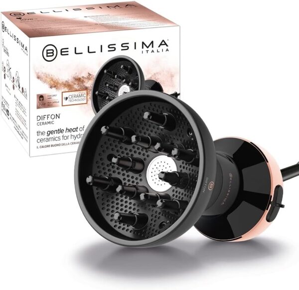 Bellissima Diffon - Diffuser Hairdryer for Curly Hair, Ceramic, Argon Oil Technology, No Accessories Needed, Gentle Heat Technology for Frizz-Free Curls, 700 Watts