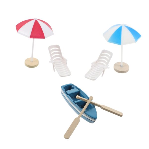 BESTonZON 1 Set Beach Sand Table Decoration Figure Beach Toys Mini Sun Chairs Ornements Miniature Seaside Cake Topper Swimsuit Miniature Nautical Toys Summer Chair Mini Pool...