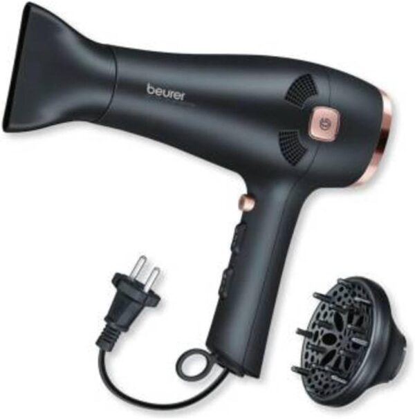 Beurer HC 55 Ion Hair Dryer with Cable Retract, Ion Technology, Professional Nozzle and Volume Diffuser