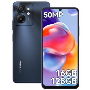 Blackview Color8 Mobile phone, 16GB+128GB/2TB (2025), 6000mAh 18W Fast Charge, 6.75''HD+ 90Hz, Android 13 phone, 50MP Main Camera, 4G Dual Sim Smartphone, 3 Card Slots, Face...