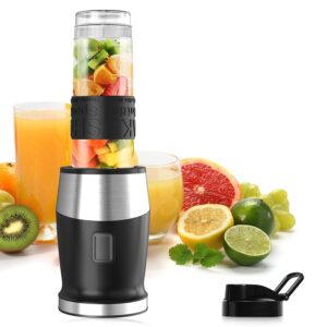 Blender Smoothie Maker, 500W Smoothie Blender, Mini Blender, Small Blender Personal Blender with BPA Free Portable Blender Bottle (570ml) & Lids for Milkshakes, Juicer, Fruit,...