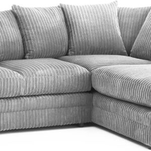 Bliss Furniture's Jumbo Cord Scatter Back 4-Seater Right Hand Corner Sofa Elevate Your Living Room With Comfort and Style (Silver, Right Hand Corner)
