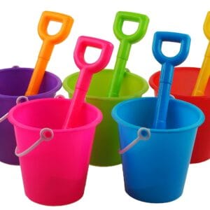 Blue Whale Gifts 5 x Beach Buckets And 5 x Spades - Bulk Buy Value