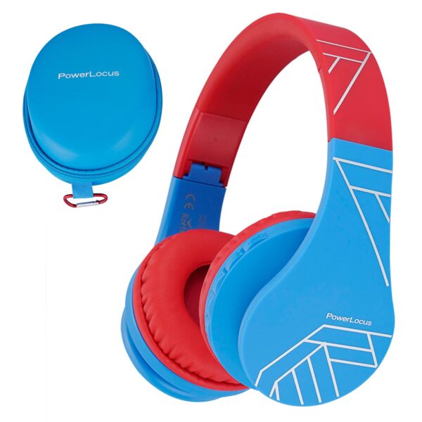 Bluetooth Headphones for kids, PowerLocus Wireless Foldable Headphones Over Ear, Headphone with Microphone, 85DB Volume Limit, Wireless &Wired Headset with Micro SD/TF for...
