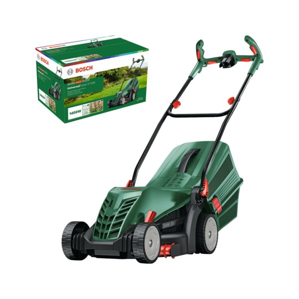 Bosch Corded Lawnmower UniversalRotak 37-565 (230 V, Cutting Width: 37 cm, 40-Litre Grass Box, with GrassCombs)