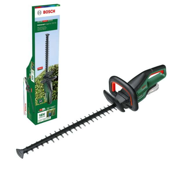 Bosch Cordless Hedge Cutter UniversalHedgeCut 18V-50 (Without Battery, 18 Volt System, Brushless Motor, Blade Length: 50 cm, in Carton Packaging)
