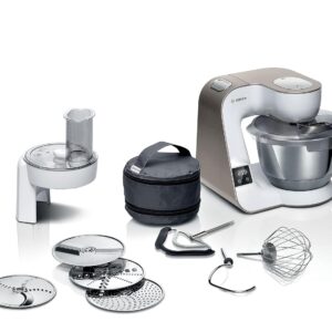 Bosch Creationline 5 in 1 Stand Mixer MUM5XW10GB 7 Speeds, integrated scale, dough hook, whisk, beater, 1000W Champagne