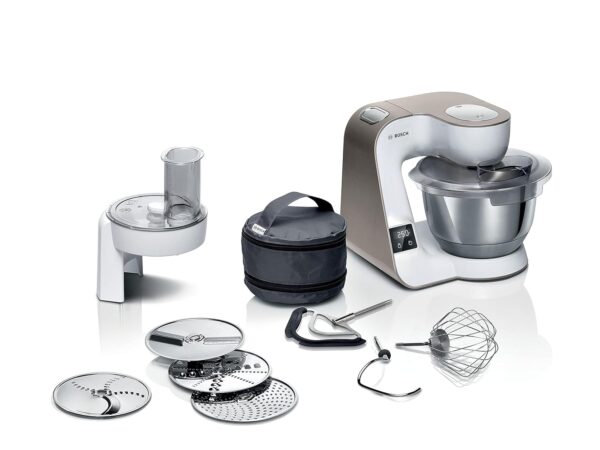 Bosch Creationline 5 in 1 Stand Mixer MUM5XW10GB 7 Speeds, integrated scale, dough hook, whisk, beater, 1000W Champagne