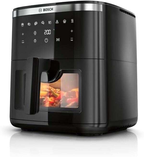 Bosch Series 6 Air Fryer XXL, MAF671B0GB, 7.2 L Capacity, 7 Presets Programmes, Illuminated Viewing Window, Shake Alarm, Intuitive Digital Touchscreen, Up to 65%* Faster...