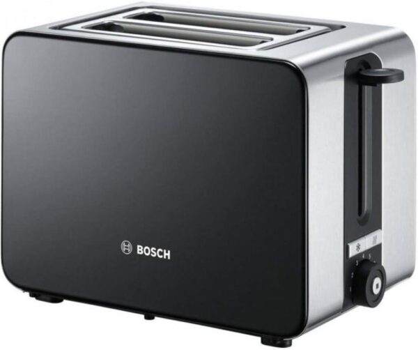 Bosch Sky Compact TAT7203GB 2 Slot Stainless Steel Toaster with 7 variable browning levels including frozen - Black
