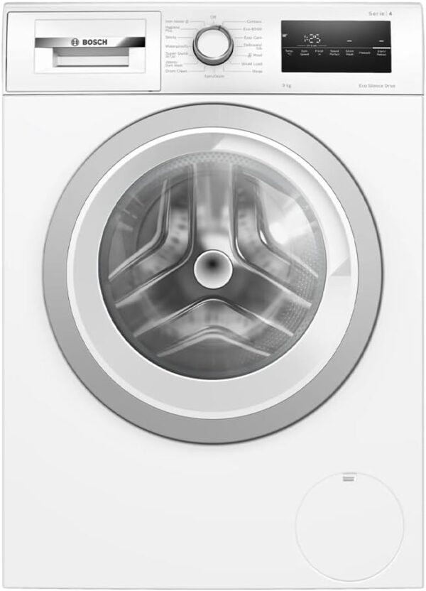Bosch WAN28259GB Series 4, Freestanding Washing Machine, Front Loader, A Rated, 9 kg, 1400 rpm, Iron Assist, Speed Programme, White