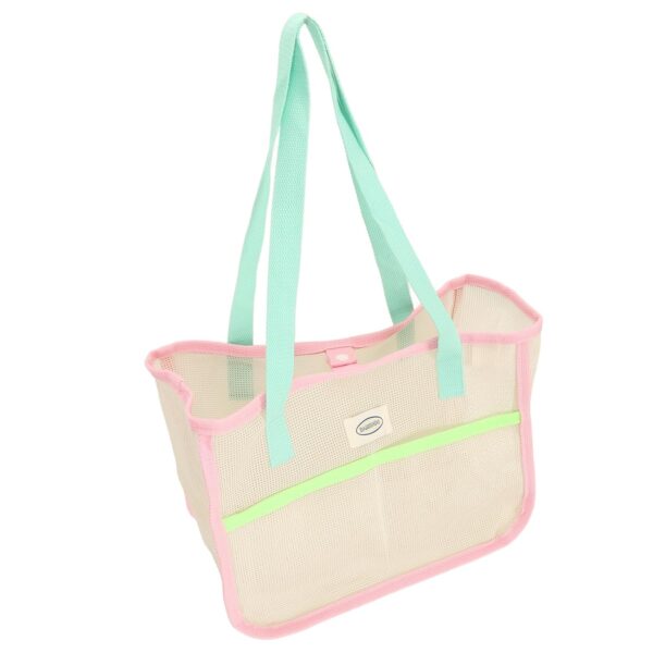 Breathable Mesh Beach Bag for Kids, Large Capacity Sand Toy Bag with Oxford Cloth Material, Foldable and Multipurpose for Travel