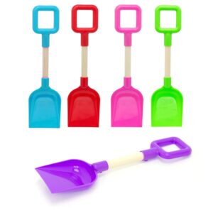 Carousel Toys and Gifts 35cm Kids Wooden Shaft Digging Spade | Childrens Plastic Beach Spade Sand Toy | Garden Spade Beach Toy - Colour Varies One Supplied