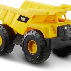 CAT® Construction Dump Truck Vehicle, Indoor and Outdoor Use, Free-Wheeling with Moving Bucket. For Children Aged 3+, Yellow